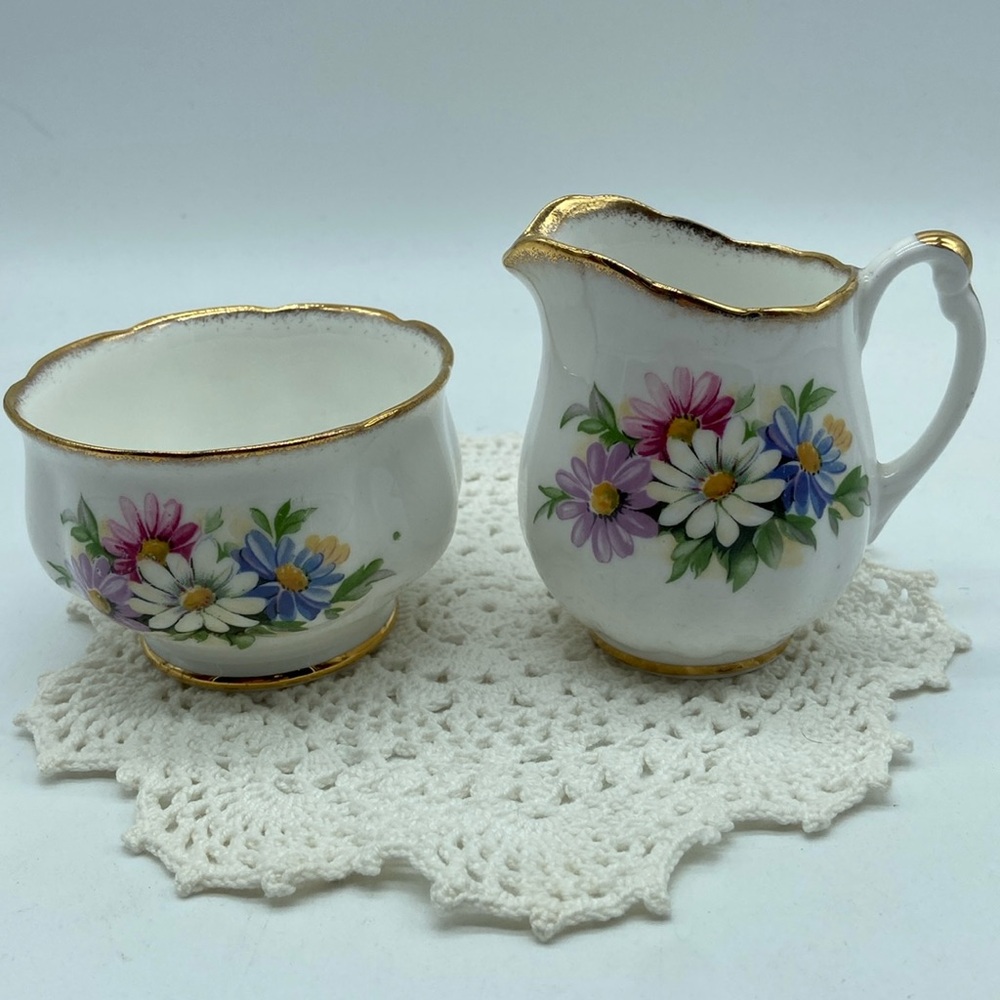 Royal Castle Cream & Sugar Dish - English Bone China
